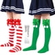 thumbnail image 2 of Calcetines navideños para niños, medias de otoño e invierno para niñas, calcetines navideños con bolas de pelo y lazo de estilo europeo y americano, 2 of 6