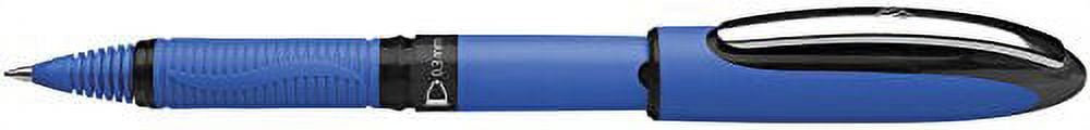 Schneider One Hybrid C Rollerball Pen, 0.3 mm Hybrid Conical Tip, Light Blue Barrel, Black Ink, Box of 10 Pens (183101)