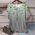 thumbnail image 1 of Puntoco Liquidación de blusas cortas para mujer, blusa de manga corta con estampado de moda para mujer, camiseta de cuello redondo, 1 of 5