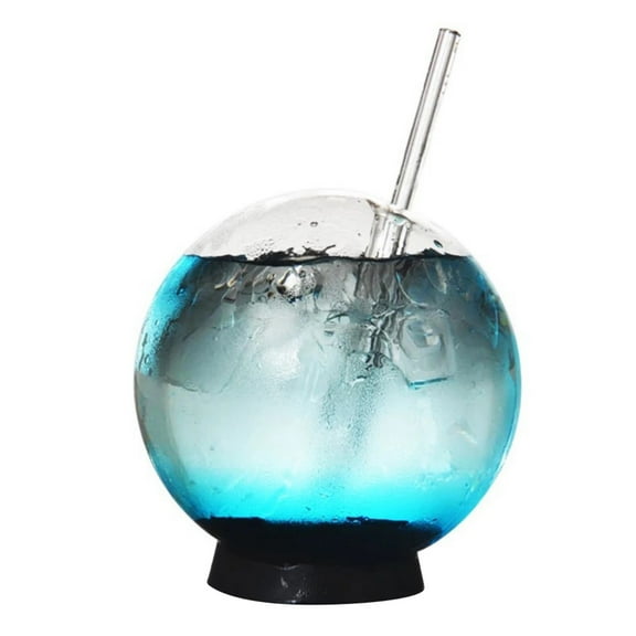 Spherical Crystal Ball Cocktail Glass, Creative Drinking Cup with Sippy for Ice Tea Smoked Molecular Cocktail Whiskey 1PC