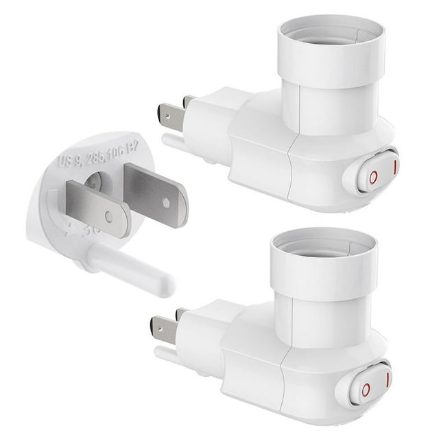 MOSU Enchufe de luz enchufable,Adaptador de extensión de Enchufe E26/E27 con Interruptor,Toma de Cor