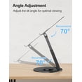 thumbnail image 4 of Telescopic Laptop Stand for Desk with 360° Swivel Base, Sit to Stand, Height Adjustable, Portable Riser Holder for Good Posture, Compatible with MacBook Pro, All Laptops 10-17"-Black, 4 of 15