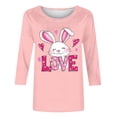 thumbnail image 4 of Camisetas Casuales de las Mujeres Impresas 3/4 Manga Cuello Redondo Blusa, Moda Ligera Superior para el Hogar Y el Uso Diario, Cómoda Imitación de la Tela Del Estante, 4 of 8