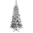 thumbnail image 5 of Nearly Natural 7' Flocked Spruce Artificial Christmas Tree Prelit with LED Lights, White, 5 of 9