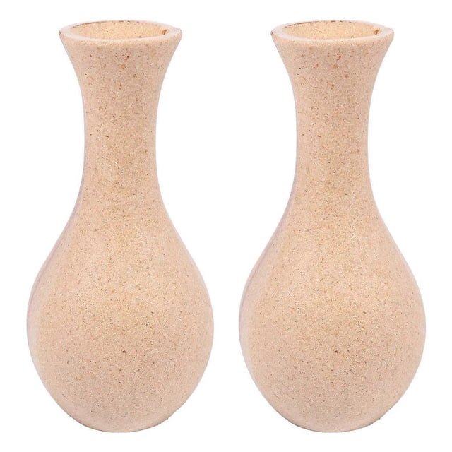 Light Yellow Synthetic Wood Flower Vase for Home Decoration Creative and Design 2Pcs