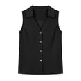 thumbnail image 5 of Purcolt Women's Sleeveless Button-Down Shirts Collared V-Neck Tank Top Casual Summer Blouses, S-XXL, 5 of 7