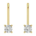 thumbnail image 3 of Clara Pucci 0.2Ct Synthetic Moissanite Round Cut VVS1 Lever Back Drop Dangle 14k Solid hypoallergenic Gold Designer Earrings For April, 3 of 7