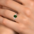 thumbnail image 4 of Gem Stone King 14K White Gold Green Chrome Diopside and Moissanite Engagement Ring for Women | 0.90 Cttw | Oval 7X5MM | Gemstone Birthstone | Size 8, 4 of 6