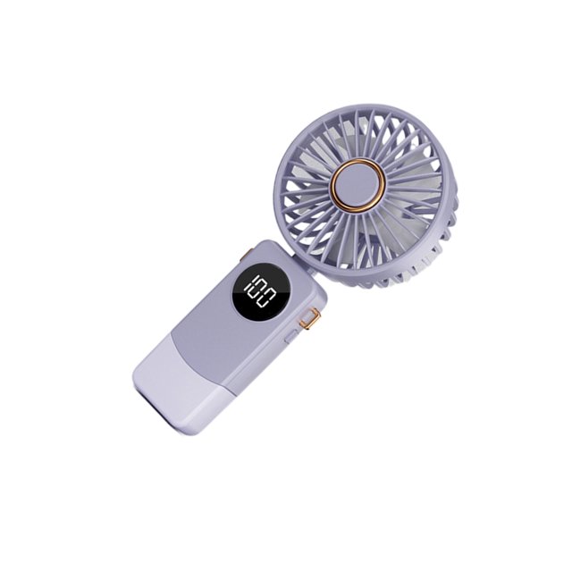 Inteprter Ventilador recargable Mini ventilador de cuello batería de larga duración 90° ajustable ventilador de portátil Electrodomésticos Lavanda 1200M