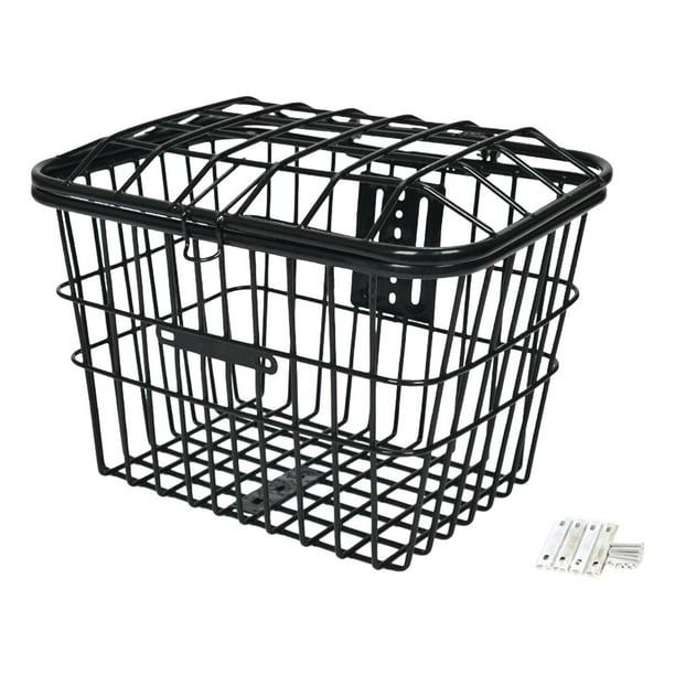 Cesta delantera o trasera de malla metálica para bicicleta con tapa, accesorio Universal, cesta de carga ligera de gran capacidad para bicicletas de