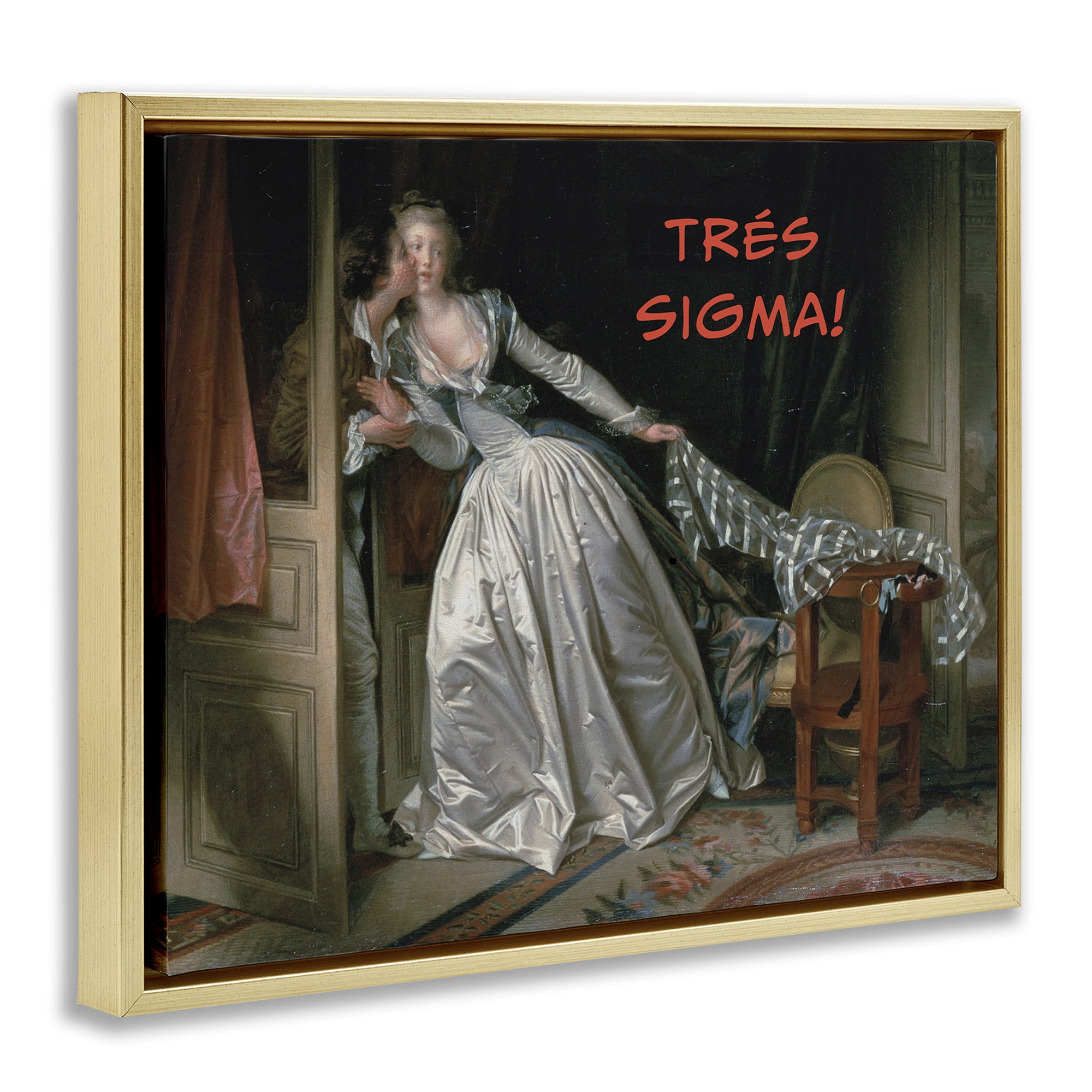 Stupell Industries Iconic Tres Sigma Gold Framed Floater Canvas Wall Art, design by Grotto Studios