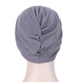 thumbnail image 5 of beishanbush Clothing 2025 Baseball Caps Women Stretch Cloth Forehead Cross Hat Linen Turban Hat Bottoming Hat Dark Gray, 5 of 5
