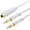 Silver, variant on Headphone Y Cable Splitter Adapter for Computer 3.5mm Female to 2 Dual 3.5mm Male Gold-Plated Corrosion-Resistant Audio Mic Y Cable for Headset Connecting to PC，Audio Connector for PC (35CM, Silver)