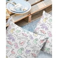 thumbnail image 2 of Pack of 2 Outdoor Pillow Covers, Spring Line Painting Whale Elephant Rabbit Waterproof Square Throw Pillowcase Cushion Decorative Pillow Covers for Couch Patio Tent, 26x26 in, 2 of 6