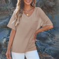 thumbnail image 5 of Summer Tops for Women Spandex T Shirts Womens Athletic Clothes Womens Long Sleeved Tee Shirt Long Sleeve Cold Gear Sleeves Women Active Tops Loose Fit Shirts for Trendy Sleeve Shirt Khaki L, 5 of 8