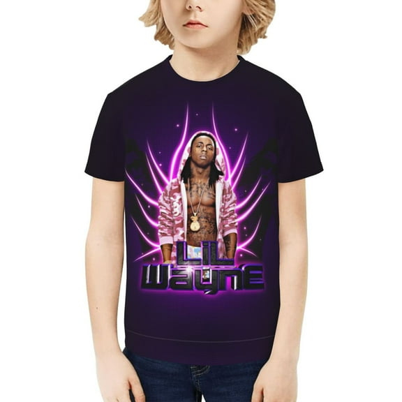 Lil Wayne Kids T-Shirt 3d Printed Graphic T-Shirts Boys And Girls Short Sleeve Shirts For Youth Kids X-Small