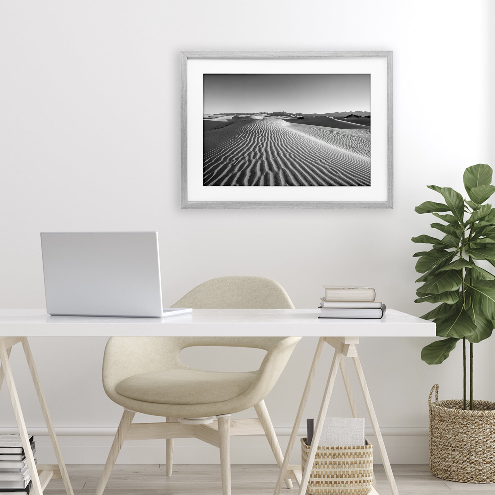 Stupell Industries Sand Waves In The Distance Gray Framed Print Under Glass, design by Jon Evan