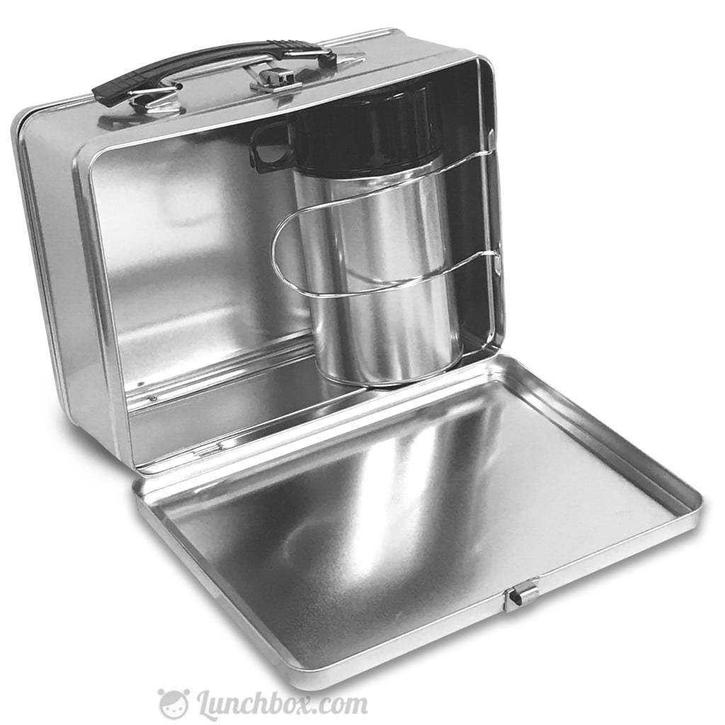 Plain Metal Lunch Box and Insulated Bottle