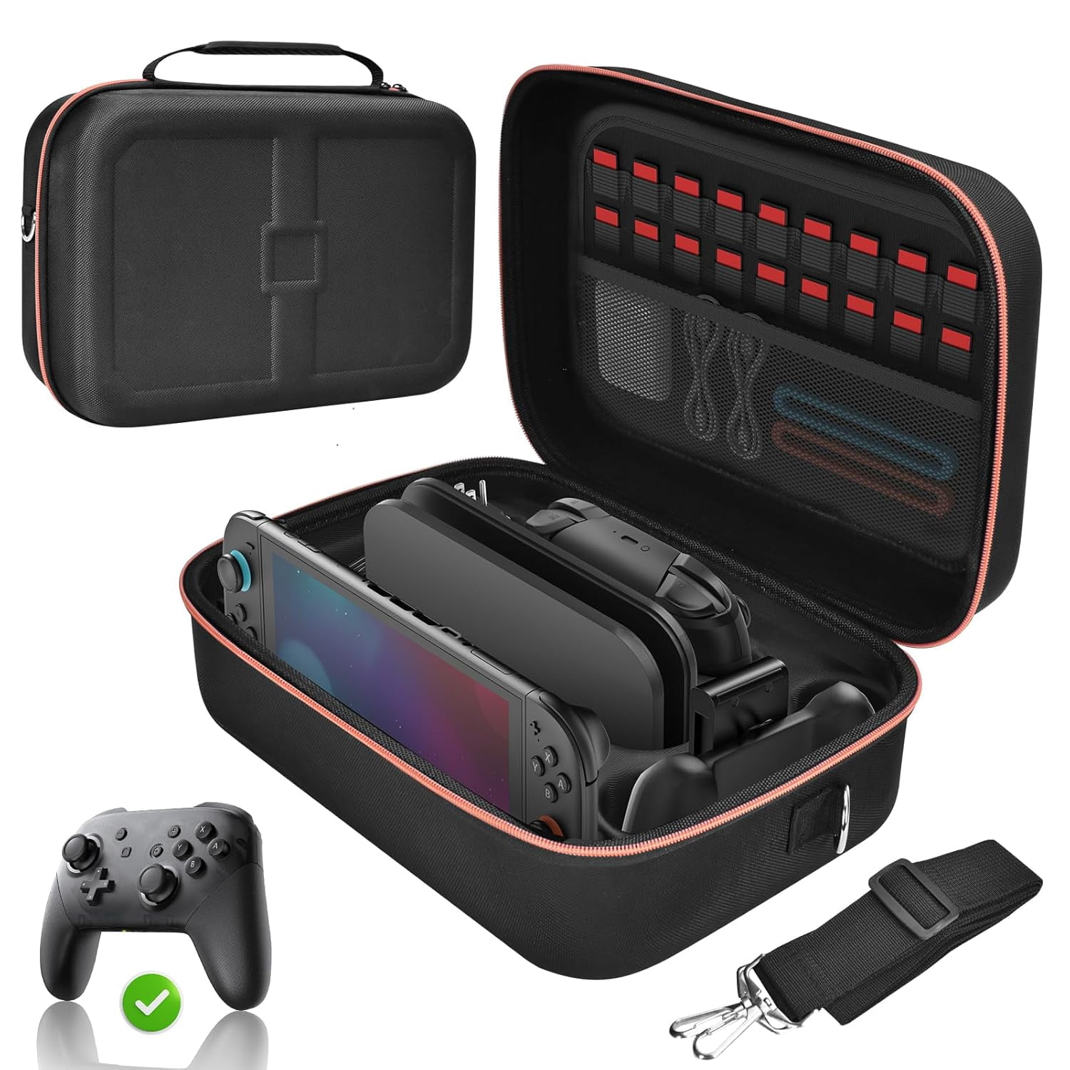 TechKen, Accessories Kit for Nintendo Switch, 23 in 1, Red