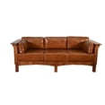 thumbnail image 2 of Crafters and Weavers Arts and Crafts Leather Sofa in Brown/Russet, 2 of 4