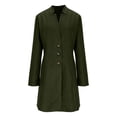 thumbnail image 7 of Arlun Womens Wool Coats Solid Color Mid-Long Stand Collar Overcoats 2025 Winter Fashion Double Pea Coat Business Casual Loose Long Sleeve Outwear Clothes Green S, 7 of 7
