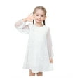 thumbnail image 2 of Girls Dress White Sequin Sheer Mesh Long Sleeve Party Pageant Wedding 7 Years, 2 of 7