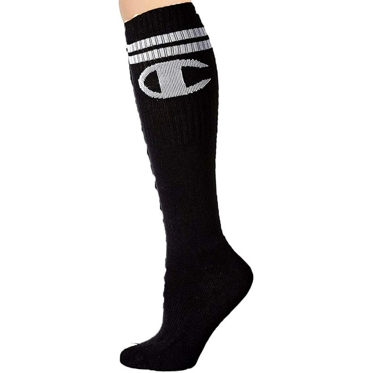 Champion Women s 2 Pack Big C Logo Knee High Socks Black White Walmart