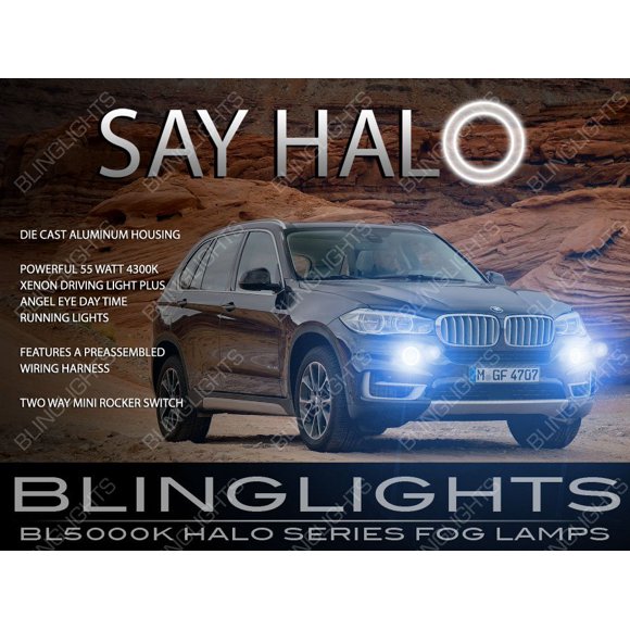 For LED Angel Eye Halo Fog Lights Lamps for 2013-2018 BMW X5 F15