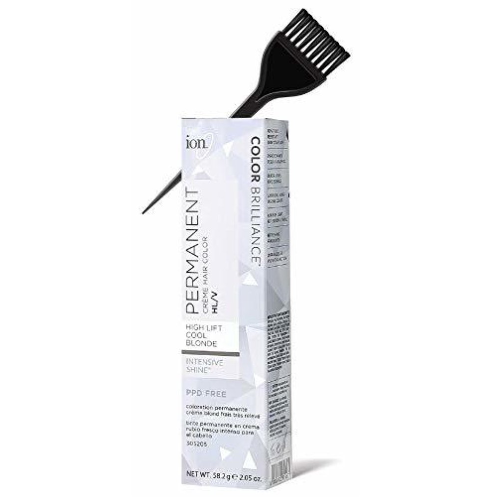 ION Color Brilliance PERMANENT Creme Hair Color Dye, PPD Free (w/Sleek Tint Brush) Intensive
