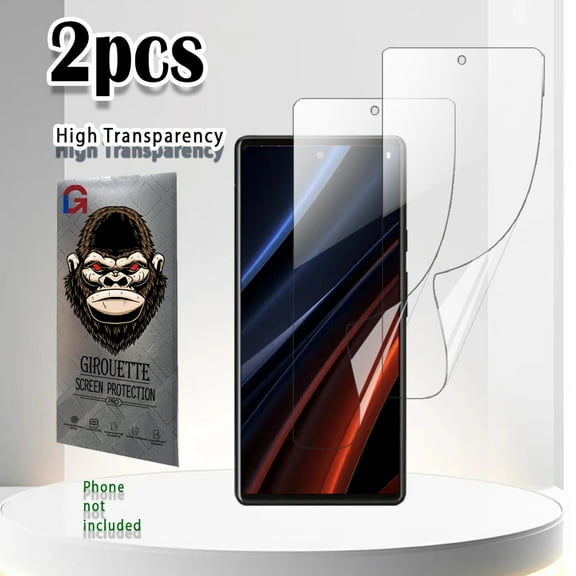 GIROUETTE [2 Pack] Screen Protector For Google Pixel 6/Pixel 6A/Pixel 6Pro/Pixel 7/Pixel 7A/Pixel 7Pro, Fingerprint Compatible, Transparent Soft Protective Film, Full Coverage Protection