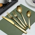 thumbnail image 2 of Just Houseware Gold Silverware Set 20 Pieces, Stainless Steel Flatware Set, Titanium Plating Cutlery Set, Service Set for 4, 2 of 8