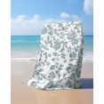 thumbnail image 4 of Teal Blue Green Beach Towels Oversized Super Absorbent, Vintage Farmhouse Boho Flower Leaf Lightweight Bath Towel Quick Dry Sets For Bathroom/Pool/Rv Camping/Beach Play/Gym Room/Picnic 35"x70", 4 of 8