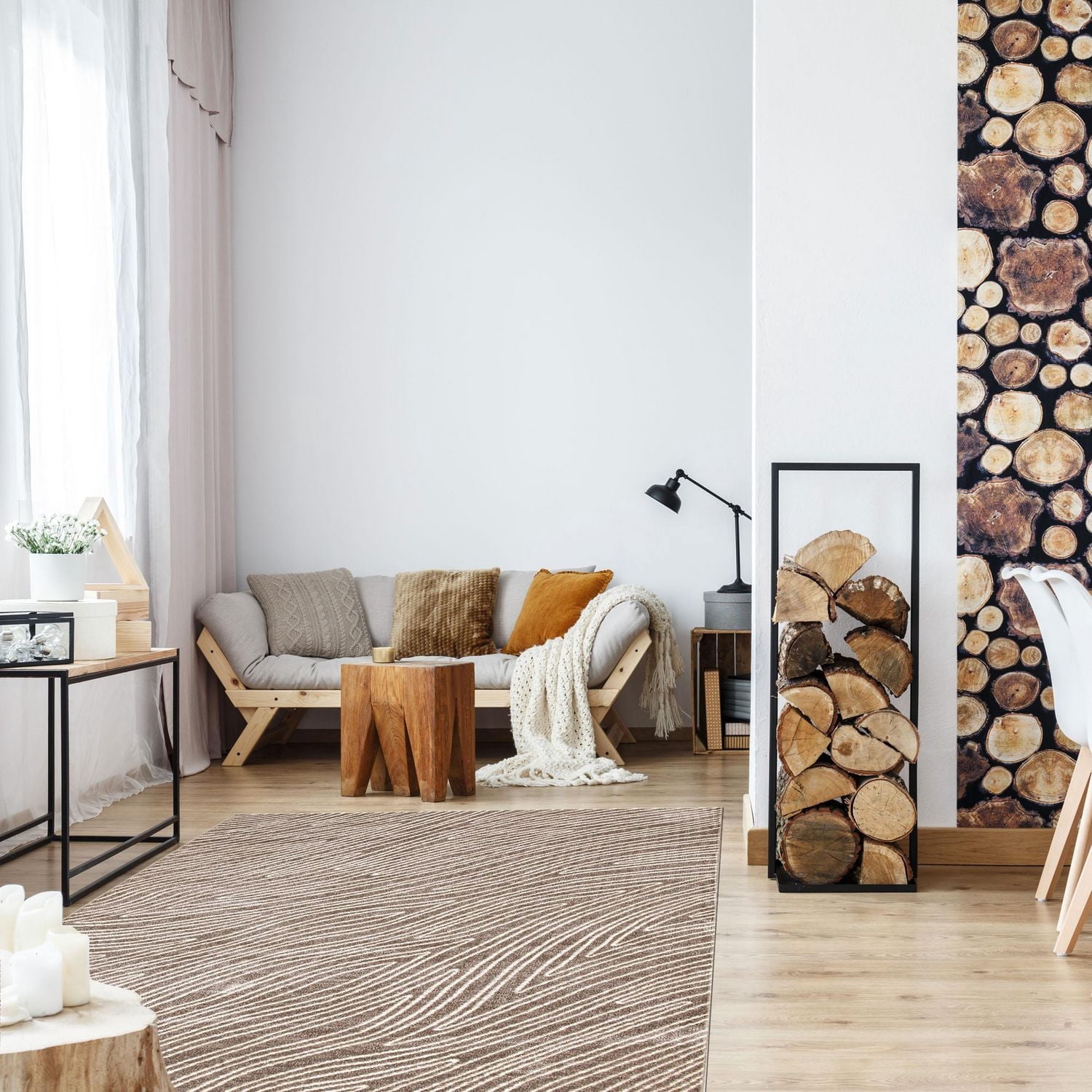 ECARPET Modern Area Rug for Dining Room, Living Room, Bedroom or Den Vector Taupe