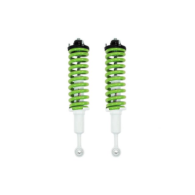 Ironman 4x4 Coil Over Shock Absorber 12710GR-CCK-PB-D Nitro; Non Adjustable Valving; 2-1/2 Inch Lift; Pigtail Spring; White Body/Green Coil Spring; Single