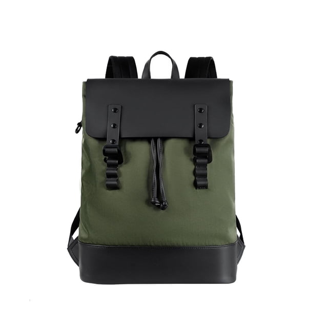 Mochila para hombre de tela Oxford resistente al agua, estilo casual, con capacidad para portátil de hasta 14 pulgadas. Verde