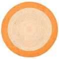 thumbnail image 2 of SAFAVIEH Braided Lars Geometric Reversible Area Rug, Orange/Ivory, 3' x 3' Round, 2 of 11