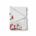thumbnail image 2 of Floral Soft Flannel Fleece Throw Blanket, Japanese Cherry Blossom Sakura Blooms Branch Spring Inspirations Print, Cozy Plush for Indoor and Outdoor Use, 50" x 60", Vermilion Brown White, by Ambesonne, 2 of 6