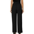 thumbnail image 3 of IDALL Linen Pants Women Petite Pants Women Wide Leg Pants With Pockets Lightweight High Waisted Palazzo Adjustable Tie Knot Flowy Trousers Lounge Pants Women Summer Pants Black L, 3 of 5