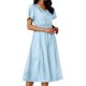 thumbnail image 1 of WILLBEST Vestidos Cortos Para Mujer, Vestido De Verano Para Mujer 2024, Vestido Bohemio Con Vuelo, Elegante Vestido De Manga Corta Con Cinturón, Vestido Maxi Para Vacaciones En La Playa, 1 of 3