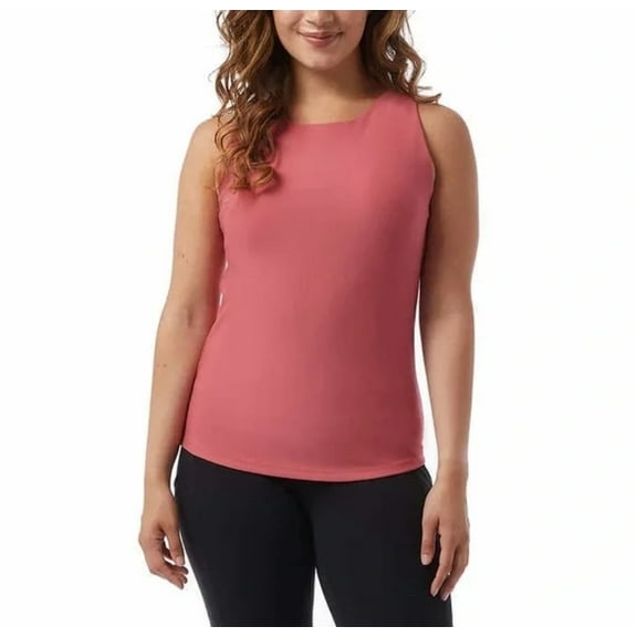 32 Degrees Cool Women's Ribbed Fitted Bra Tank, Slate Rose XL