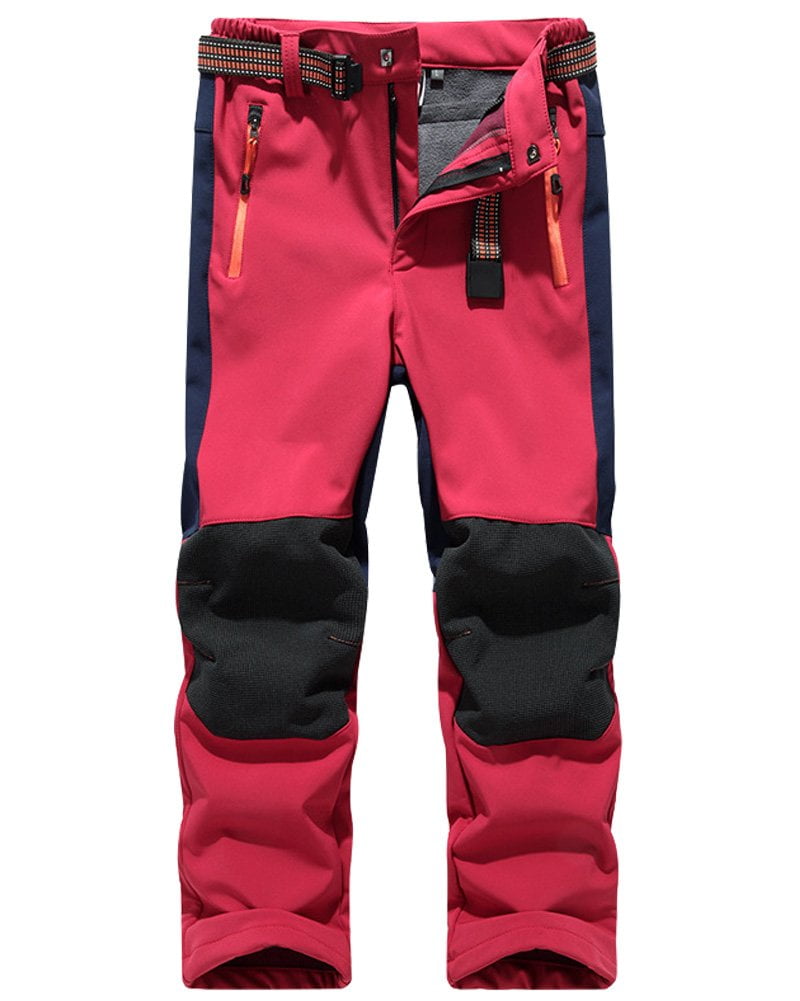 Kids Boy's Youth Windproof Waterproof Hiking Ski Snow Pants, Soft Shell