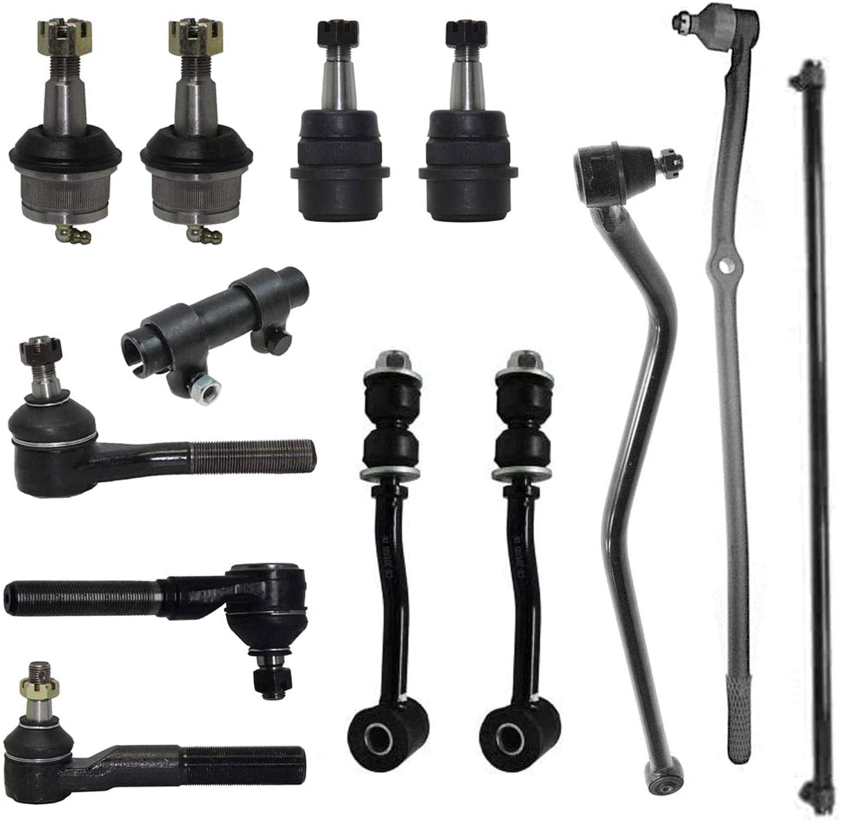 Detroit Axle Outer Tie Rods and Sway Bar Kit for 1991-2001 Jeep Cherokee - Adjustment Sleeves 1991-1992 Jeep Comanche 13pc Front Upper & Lower Ball Joints Track Bar 
