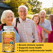 (2 Pack) Mulittea Vitamin D3 10,000 IU with K2 MK-7, Extra Strength Immune & Bone Wellness, 240 Count