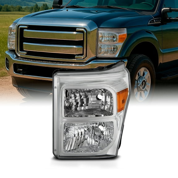 AKKON - For 2011 2012 2013 2014 2015 2016 F250 F350 F450 F550 SuperDuty Left Driver Side Headlight Chrome Lamp