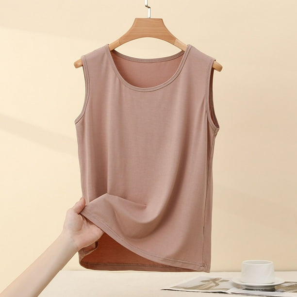 Pijama de manga corta para mujer, de color liso, sin mangas, holgado, para el hogar, modal