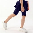 thumbnail image 5 of Hurxie Girls Leggings with Skirt Uniform Skirts for Girls Knee-Length Ruffle Skirt Pants for Kid Navy,11-12 Years, 5 of 6