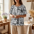 thumbnail image 3 of Floral Graphic Henley Neck Tops for Women, Short Sleeve Casual Pullover Blouses Dressy Boho Stylish Spring Summer Fall Outfits, 3 of 6
