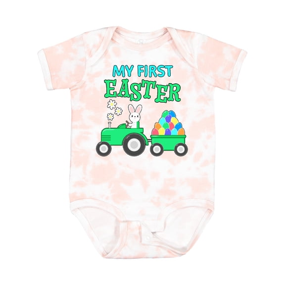 Inktastic My First Easter Bunny and Tractor Boys or Girls Baby Bodysuit