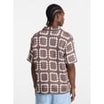 thumbnail image 4 of No Boundaries Men's Faux Crochet Pattern Boxy Fit Button Through Sweater Polo, Sizes XS-3XL, 4 of 6