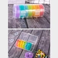 thumbnail image 1 of maskred Pills Container Box Travel Tablets Case Plastic Moisture-proof Individual Holder Reusable Carrying Organizer with Lid Black and Colorful 1Set, 1 of 6
